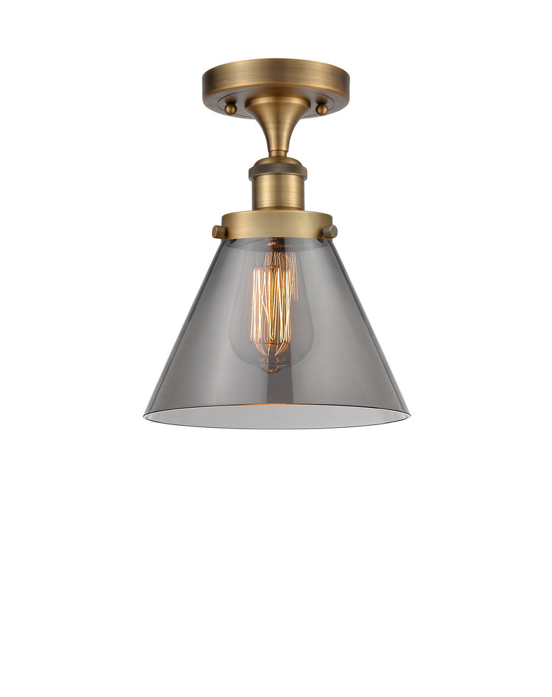 Innovations 916-1C-BB-G43-LED LED Semi-Flush Mount, Brushed Brass
