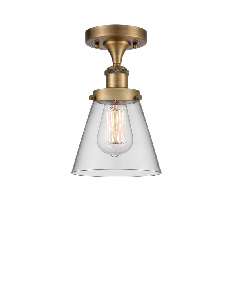 Innovations 916-1C-BB-G62 One Light Semi-Flush Mount, Brushed Brass