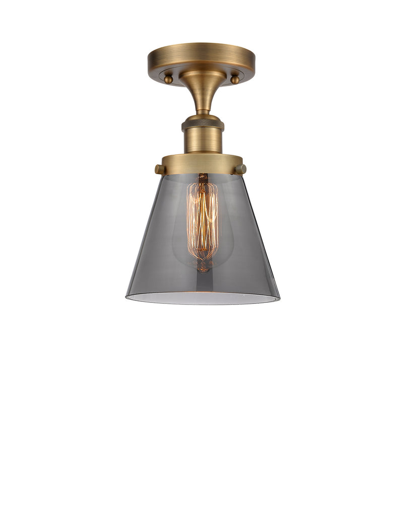 Innovations 916-1C-BB-G63 One Light Semi-Flush Mount, Brushed Brass