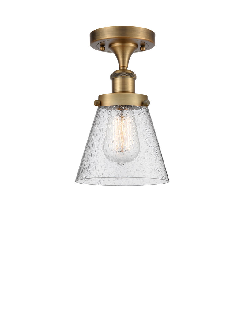 Innovations 916-1C-BB-G64-LED LED Semi-Flush Mount, Brushed Brass