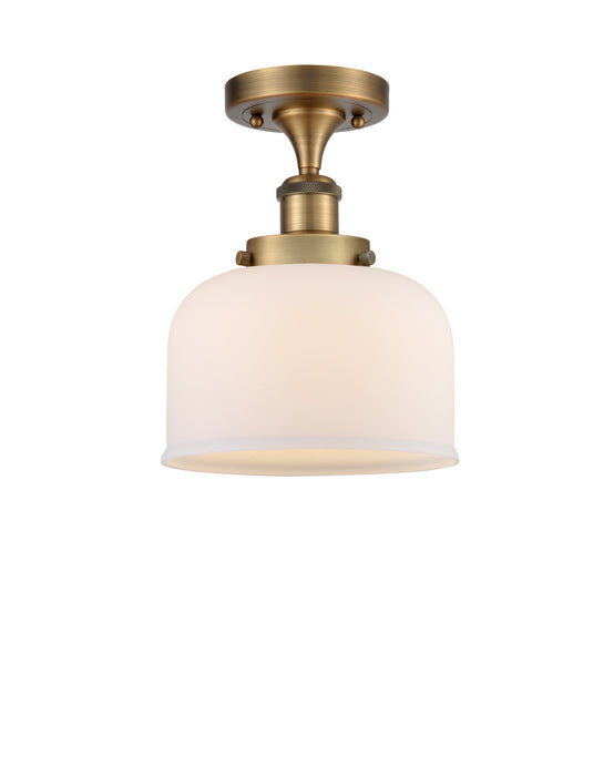Innovations 916-1C-BB-G71 One Light Semi-Flush Mount, Brushed Brass