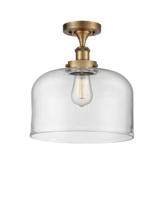 Innovations 916-1C-BB-G72-L One Light Semi-Flush Mount, Brushed Brass