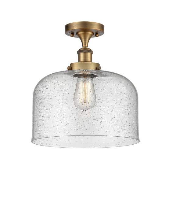 Innovations 916-1C-BB-G74-L One Light Semi-Flush Mount, Brushed Brass