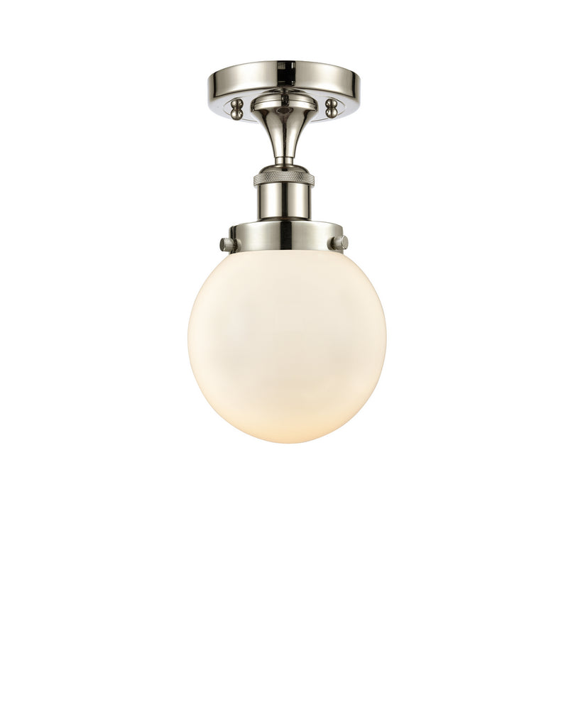 Innovations 916-1C-PN-G201-6-LED LED Semi-Flush Mount, Polished Nickel