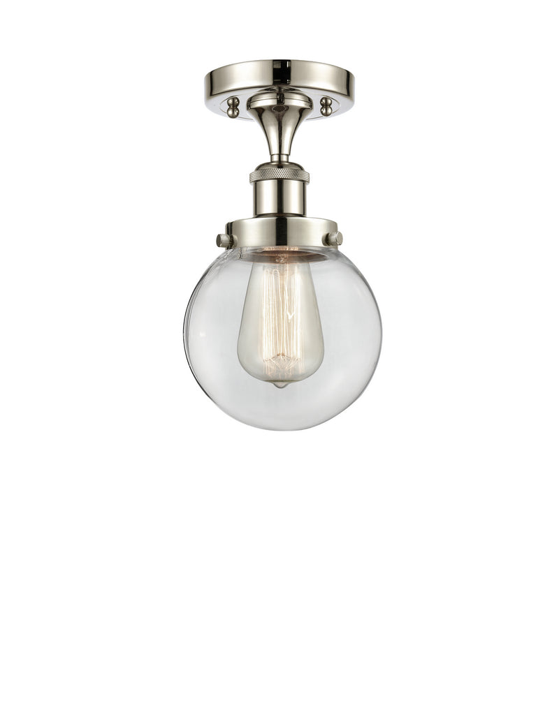 Innovations 916-1C-PN-G202-6 One Light Semi-Flush Mount, Polished Nickel