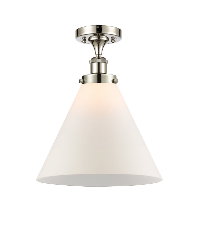 Innovations 916-1C-PN-G41-L One Light Semi-Flush Mount, Polished Nickel