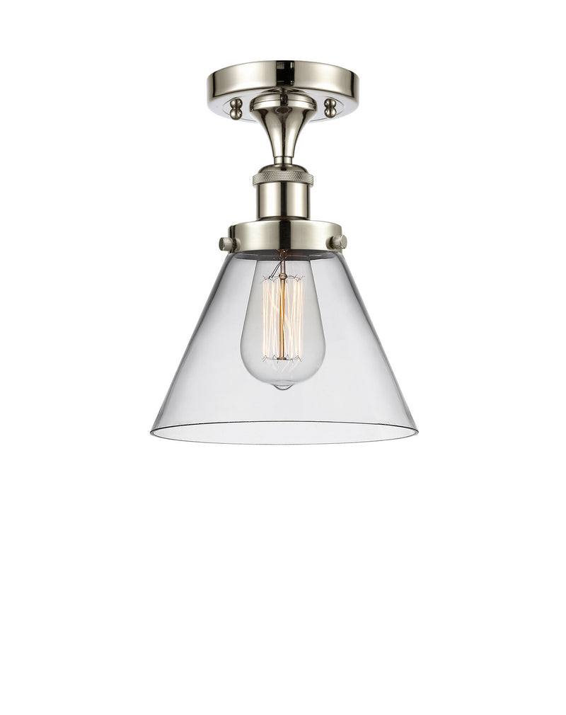 Innovations 916-1C-PN-G42 One Light Semi-Flush Mount, Polished Nickel