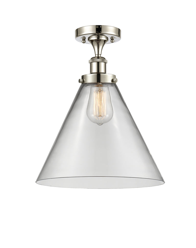 Innovations 916-1C-PN-G42-L One Light Semi-Flush Mount, Polished Nickel