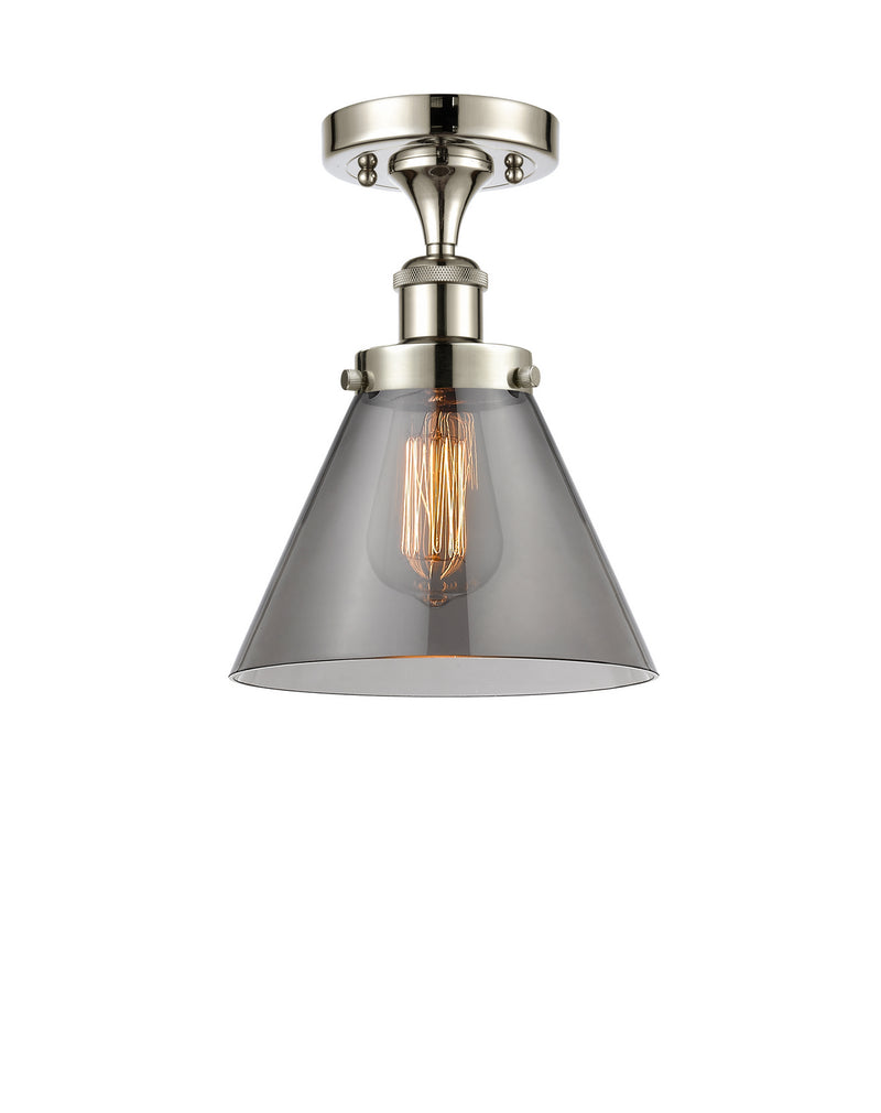 Innovations 916-1C-PN-G43 One Light Semi-Flush Mount, Polished Nickel