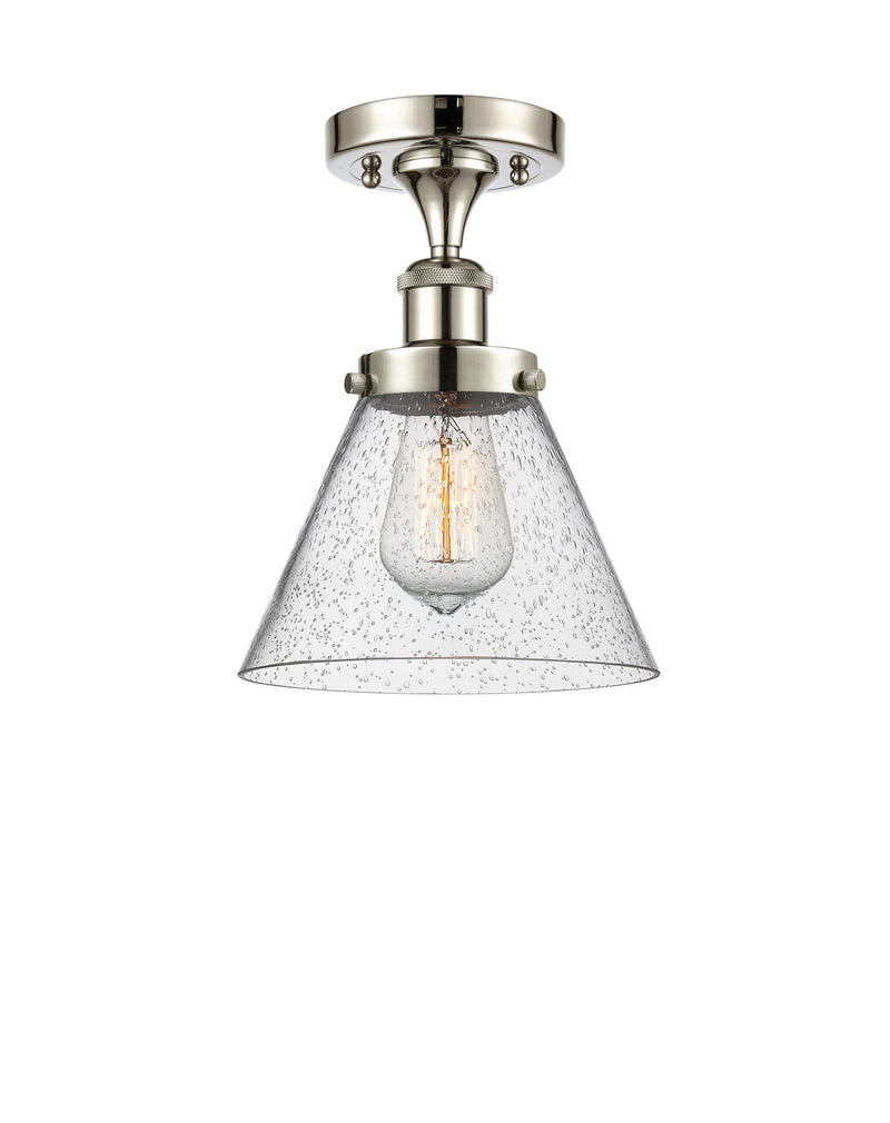 Innovations 916-1C-PN-G44 One Light Semi-Flush Mount, Polished Nickel