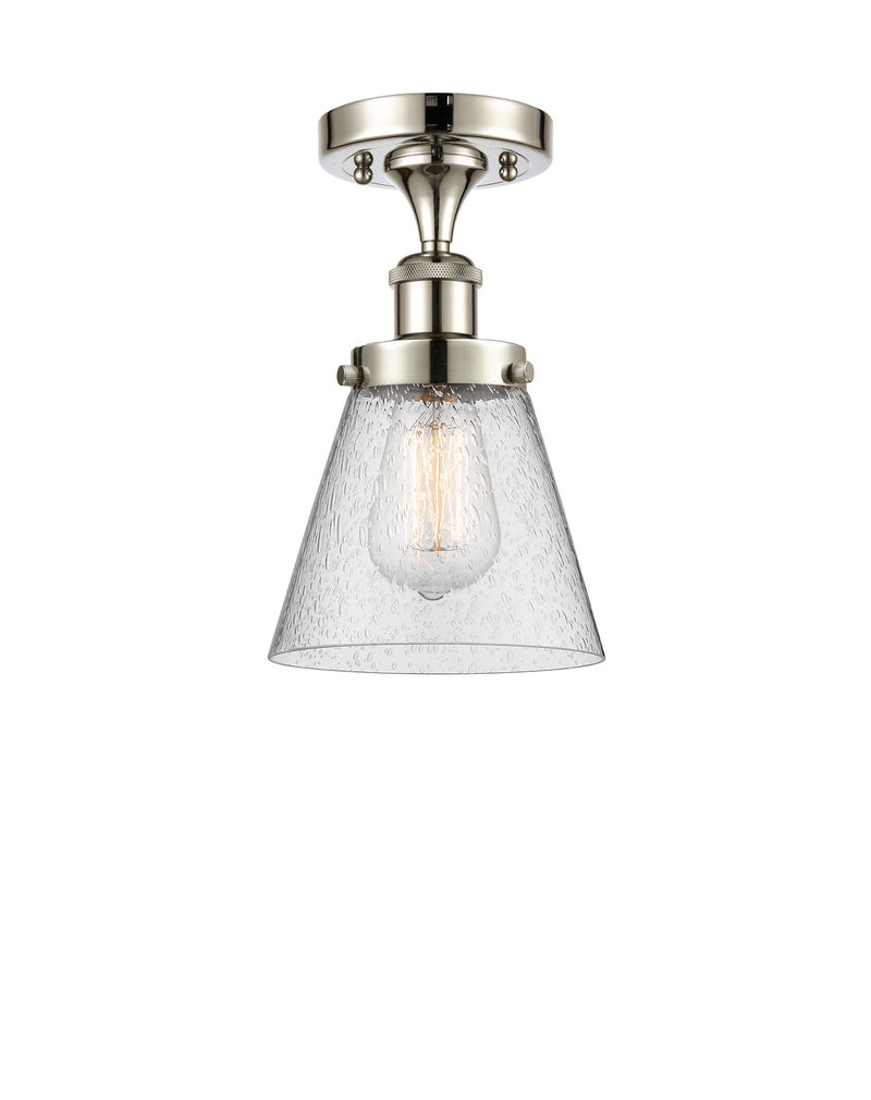 Innovations 916-1C-PN-G64 One Light Semi-Flush Mount, Polished Nickel