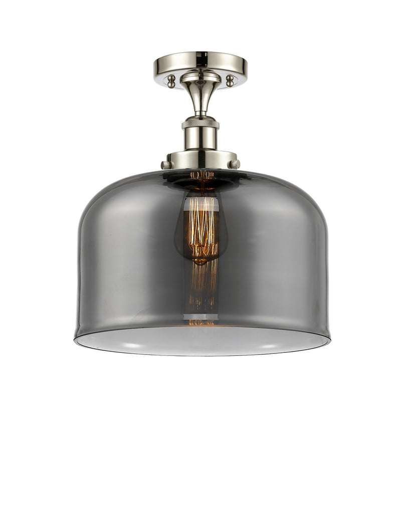 Innovations 916-1C-PN-G73-L One Light Semi-Flush Mount, Polished Nickel