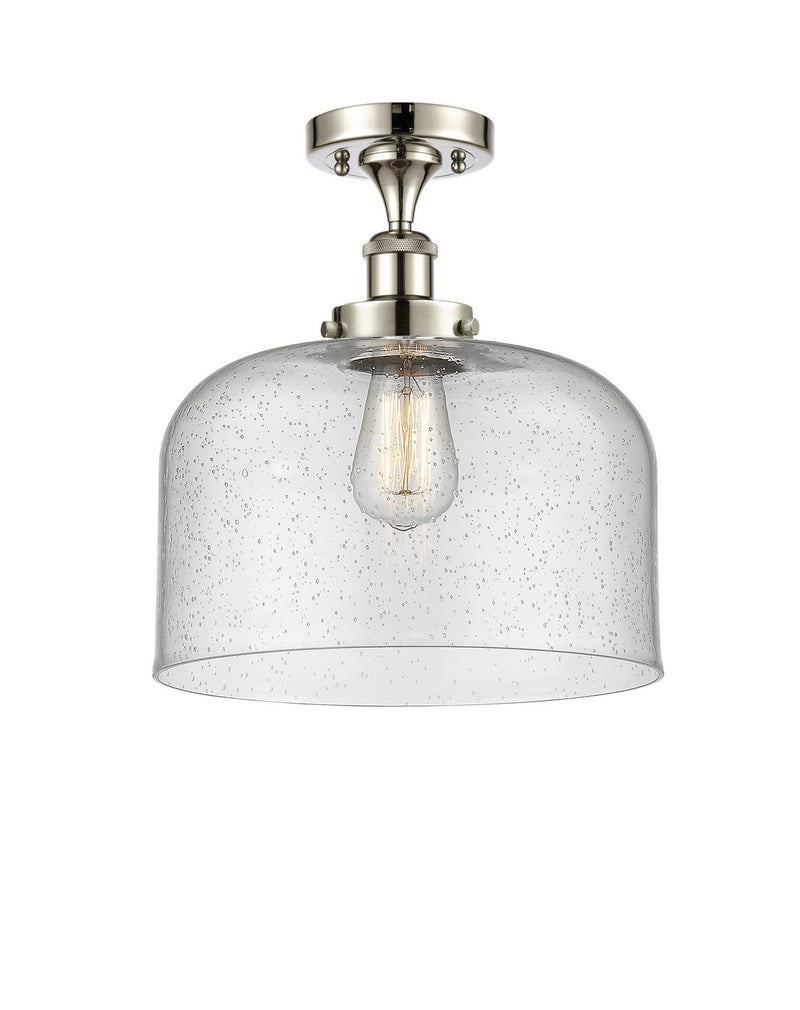 Innovations 916-1C-PN-G74-L One Light Semi-Flush Mount, Polished Nickel