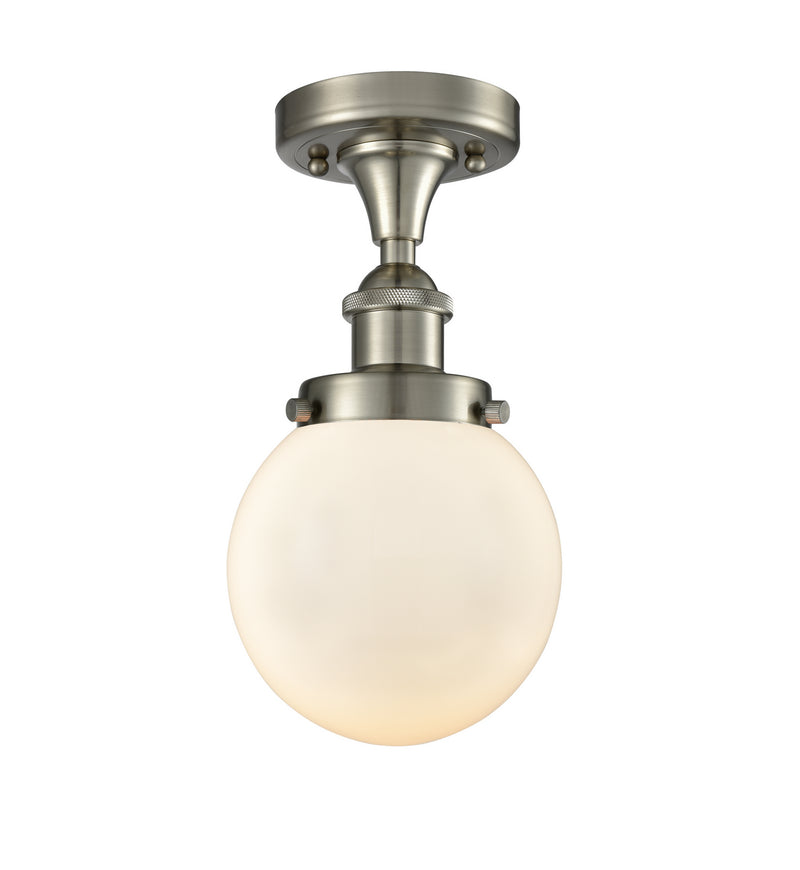 Innovations 916-1C-SN-G201-6 One Light Flush Mount, Brushed Satin Nickel