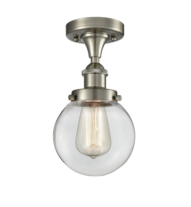 Innovations 916-1C-SN-G202-6 One Light Flush Mount, Brushed Satin Nickel