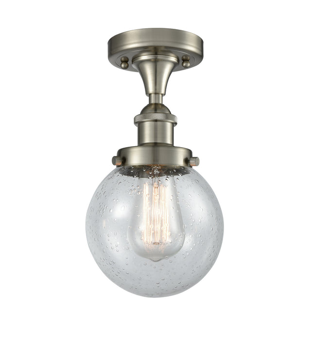 Innovations 916-1C-SN-G204-6 One Light Flush Mount, Brushed Satin Nickel