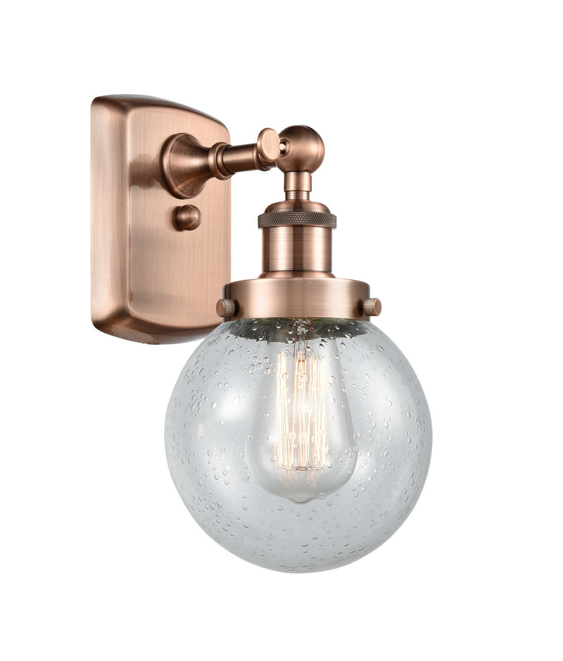 Innovations 916-1W-AC-G204-6 One Light Wall Sconce, Antique Copper