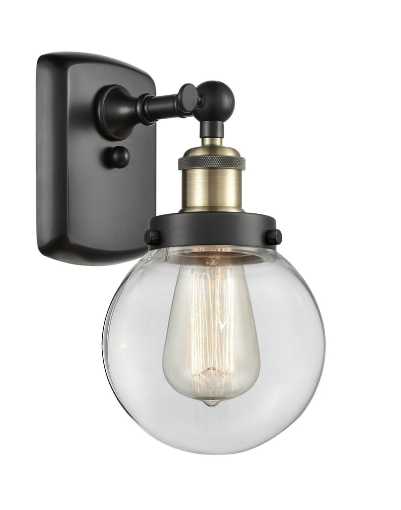 Innovations 916-1W-BAB-G202-6 One Light Wall Sconce, Black Antique Brass