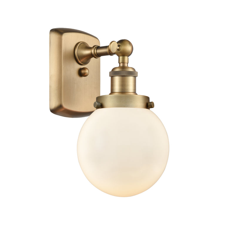 Innovations 916-1W-BB-G201-6 One Light Wall Sconce, Brushed Brass