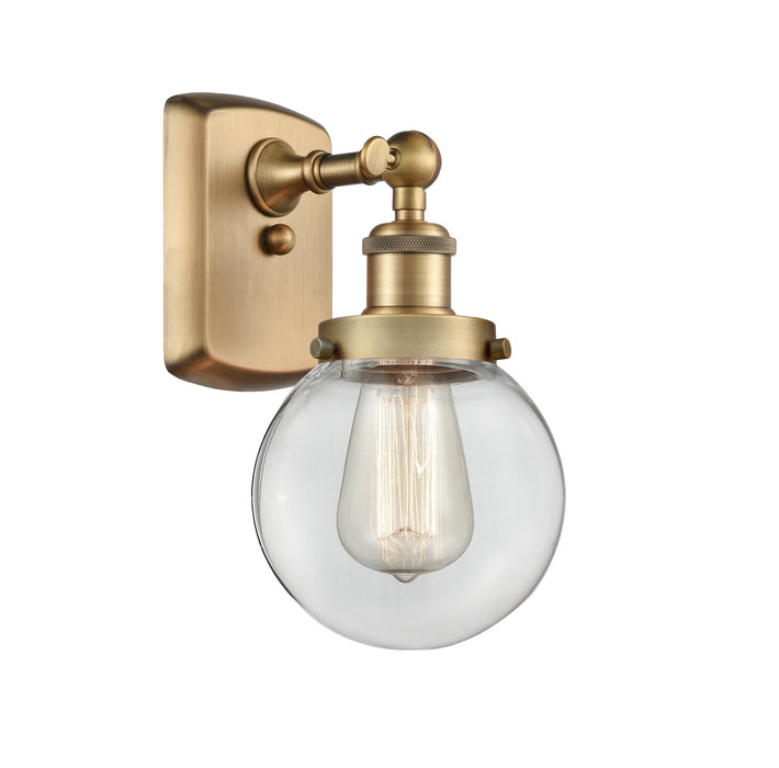 Innovations 916-1W-BB-G202-6 One Light Wall Sconce, Brushed Brass