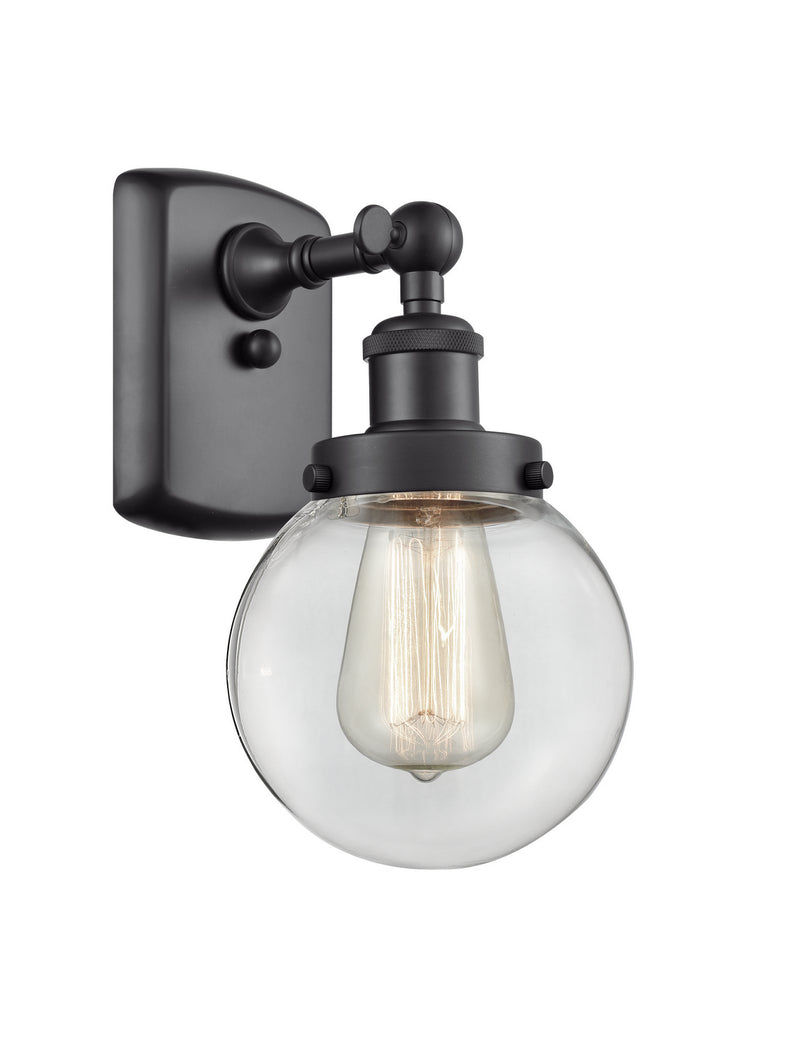 Innovations 916-1W-BK-G202-6 One Light Wall Sconce, Matte Black