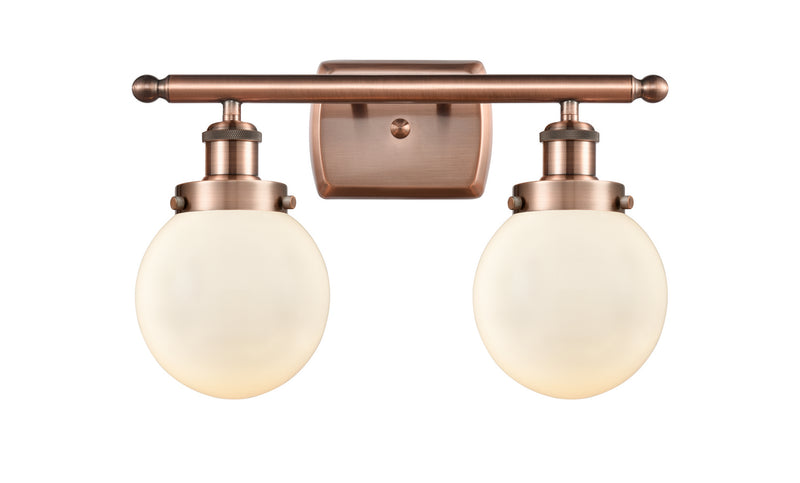 Innovations 916-2W-AC-G201-6-LED LED Bath Vanity, Antique Copper