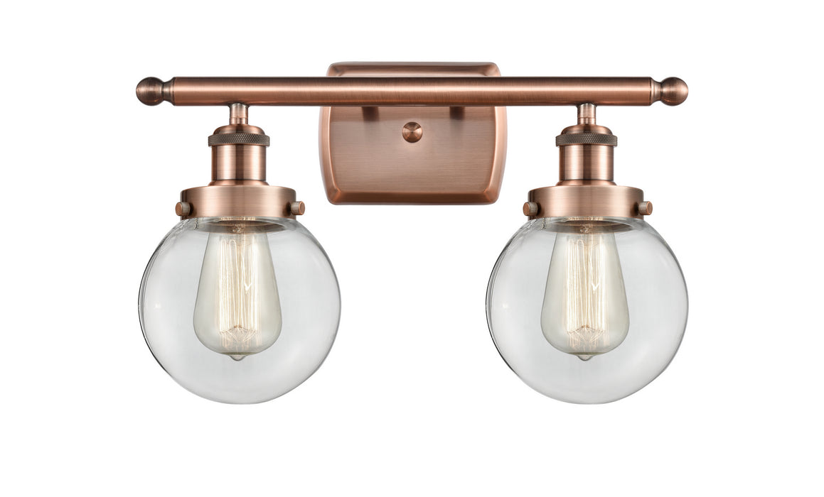 Innovations 916-2W-AC-G202-6-LED LED Bath Vanity, Antique Copper