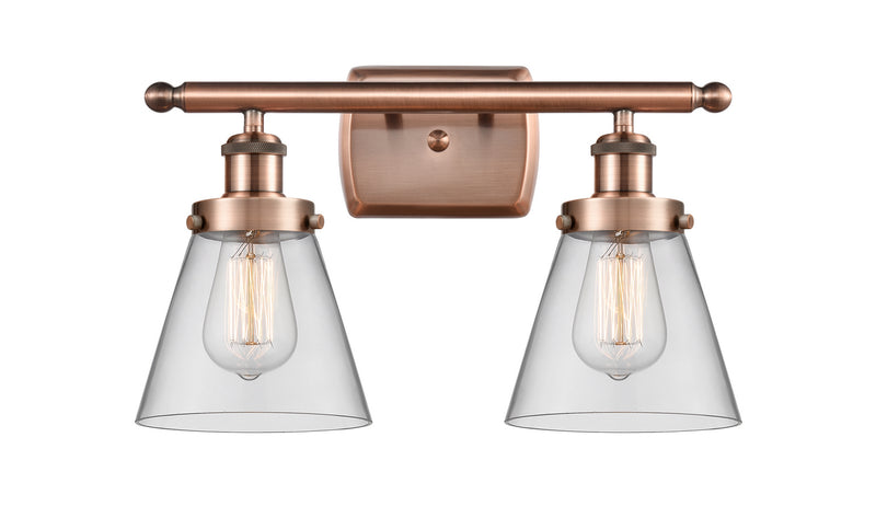Innovations 916-2W-AC-G62 Two Light Bath Vanity, Antique Copper