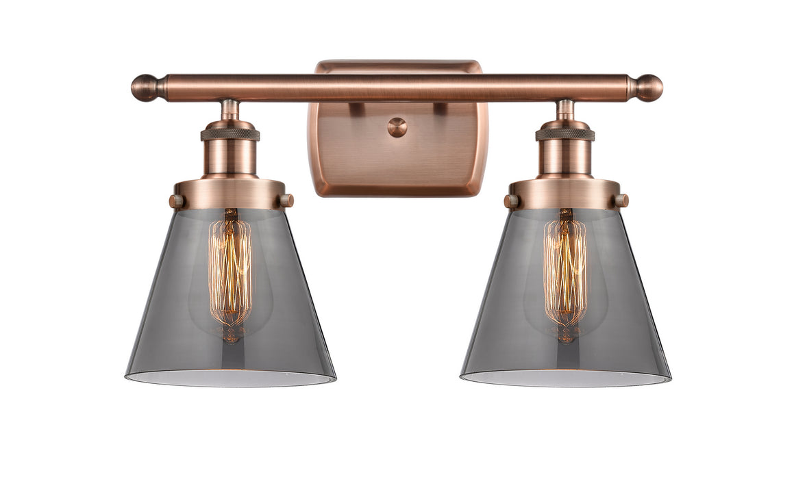 Innovations 916-2W-AC-G63 Two Light Bath Vanity, Antique Copper