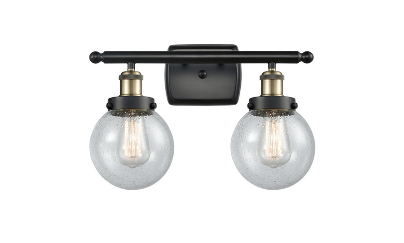 Innovations 916-2W-BAB-G204-6 Two Light Bath Vanity, Black Antique Brass
