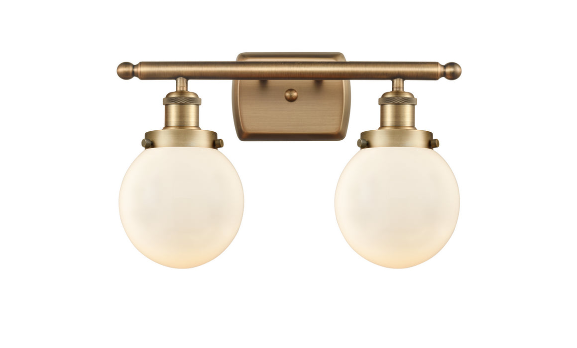 Innovations 916-2W-BB-G201-6 Two Light Bath Vanity, Brushed Brass