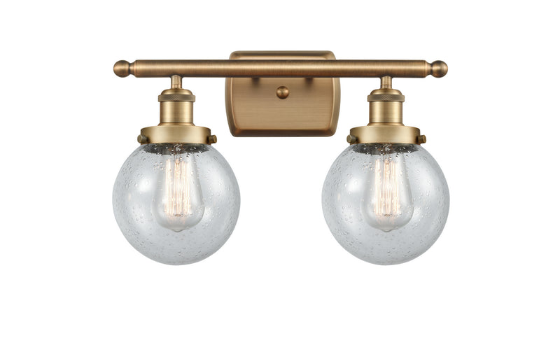 Innovations 916-2W-BB-G204-6 Two Light Bath Vanity, Brushed Brass