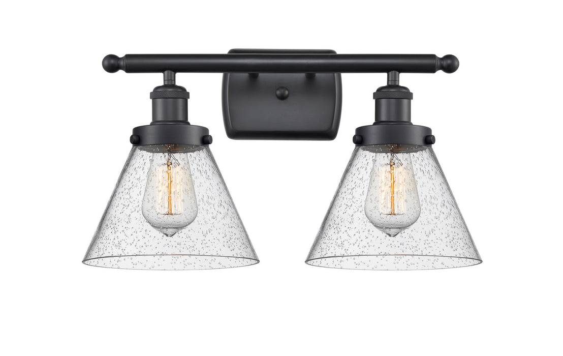 Innovations 916-2W-BK-G44 Two Light Bath Vanity, Matte Black