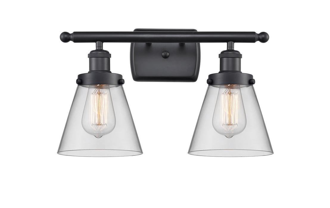 Innovations 916-2W-BK-G62 Two Light Bath Vanity, Matte Black