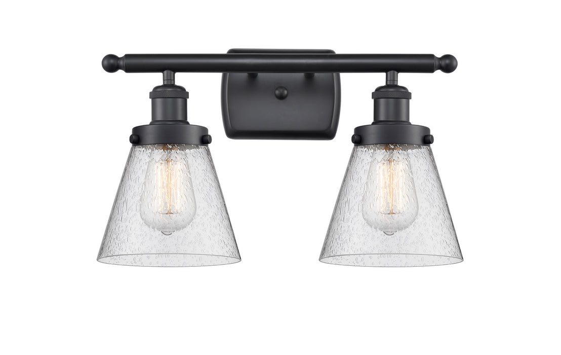 Innovations 916-2W-BK-G64 Two Light Bath Vanity, Matte Black