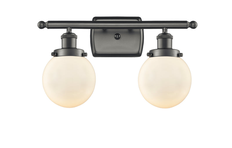 Innovations 916-2W-OB-G201-6 Two Light Bath Vanity, Oil Rubbed Bronze