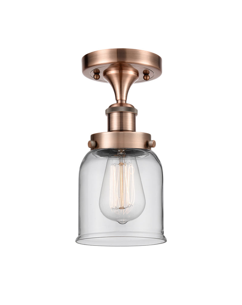 Innovations 916-1C-AC-G52 One Light Semi-Flush Mount, Antique Copper
