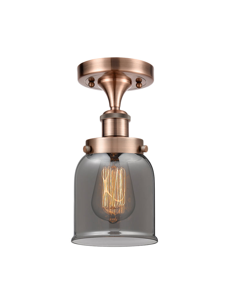 Innovations 916-1C-AC-G53 One Light Semi-Flush Mount, Antique Copper