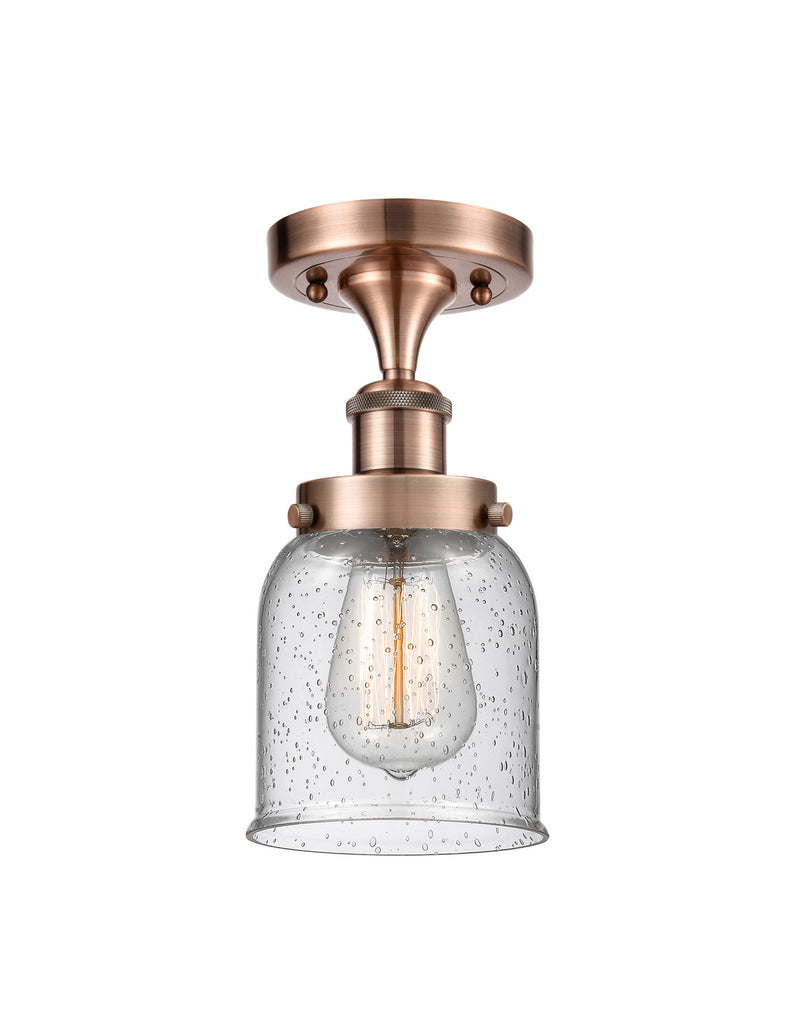 Innovations 916-1C-AC-G54 One Light Semi-Flush Mount, Antique Copper