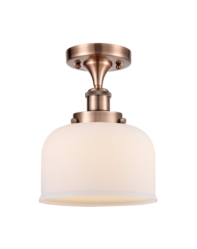 Innovations 916-1C-AC-G71 One Light Semi-Flush Mount, Antique Copper