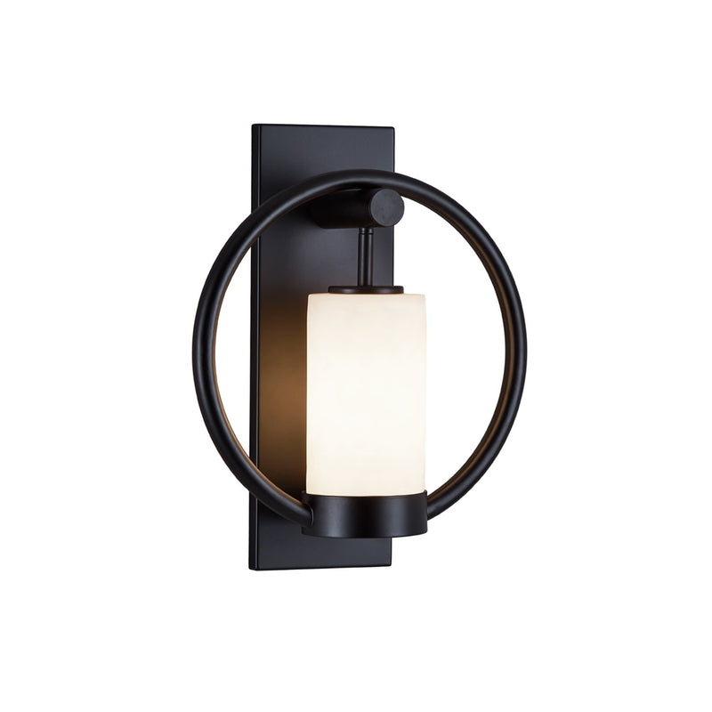 Justice Designs CLD-7732W-MBLK One Light Outdoor Wall Sconce, Matte Black