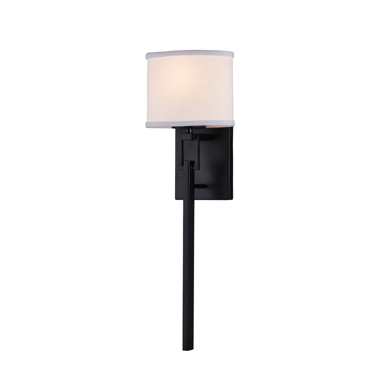 Justice Designs FAB-4401-WHTE-MBLK One Light Wall Sconce, Matte Black