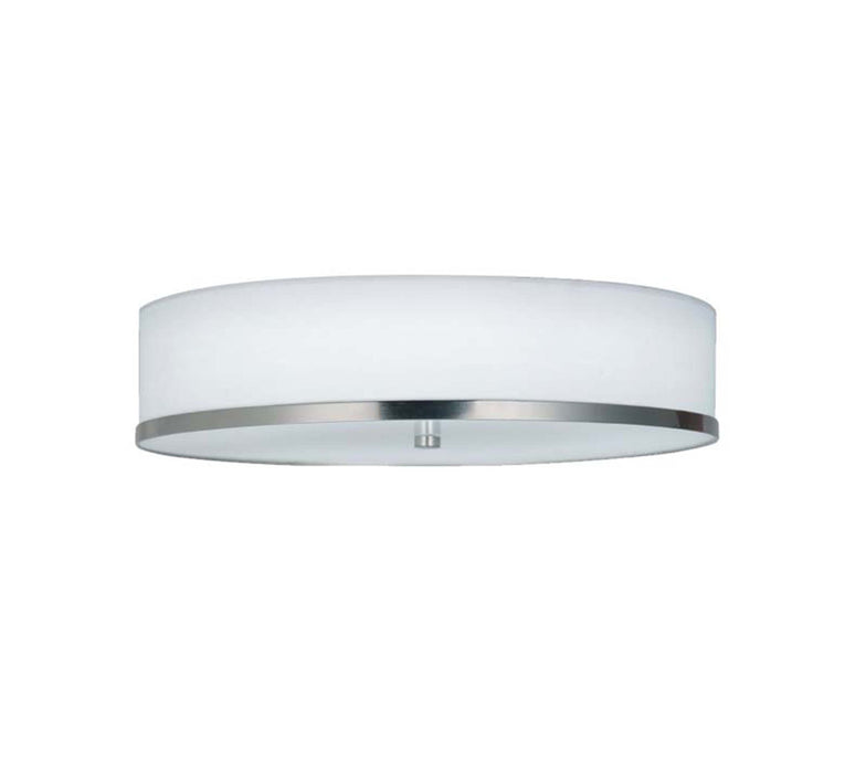 Justice Designs FAB-4460-WHTE-NCKL LED Flush-Mount, Brushed Nickel