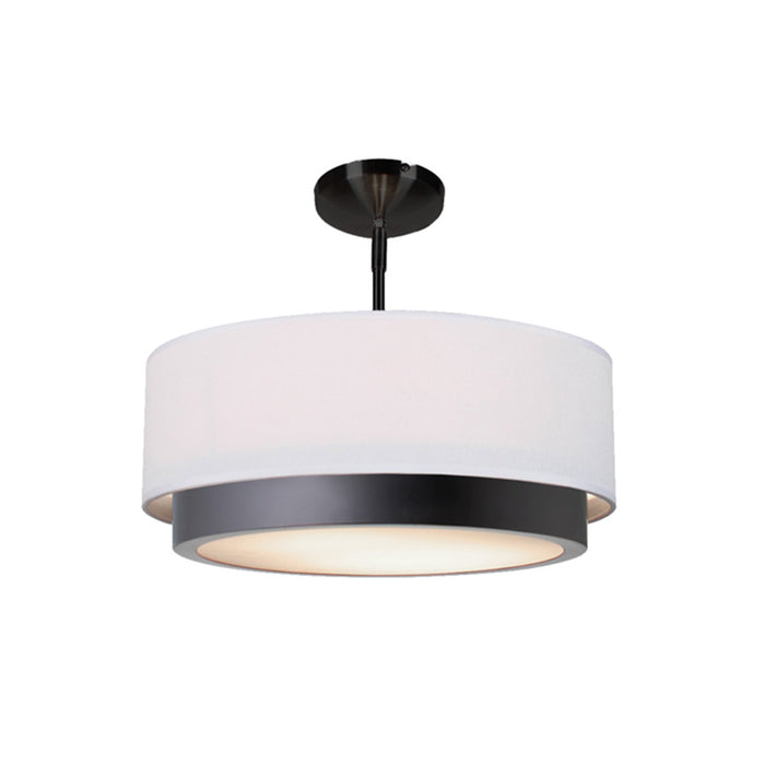Justice Designs FAB-4470-WHTE-MBLK LED Semi-Flush Mount, Matte Black