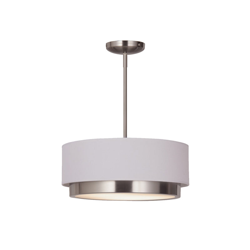 Justice Designs FAB-4475-WHTE-NCKL LED Pendant, Brushed Nickel