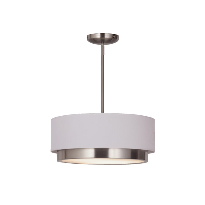 Justice Designs FAB-4475-WHTE-NCKL LED Pendant, Brushed Nickel