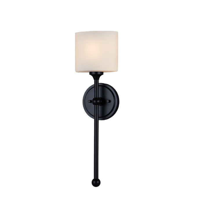 Justice Designs FSN-4331-OPAL-MBLK One Light Wall Sconce, Matte Black