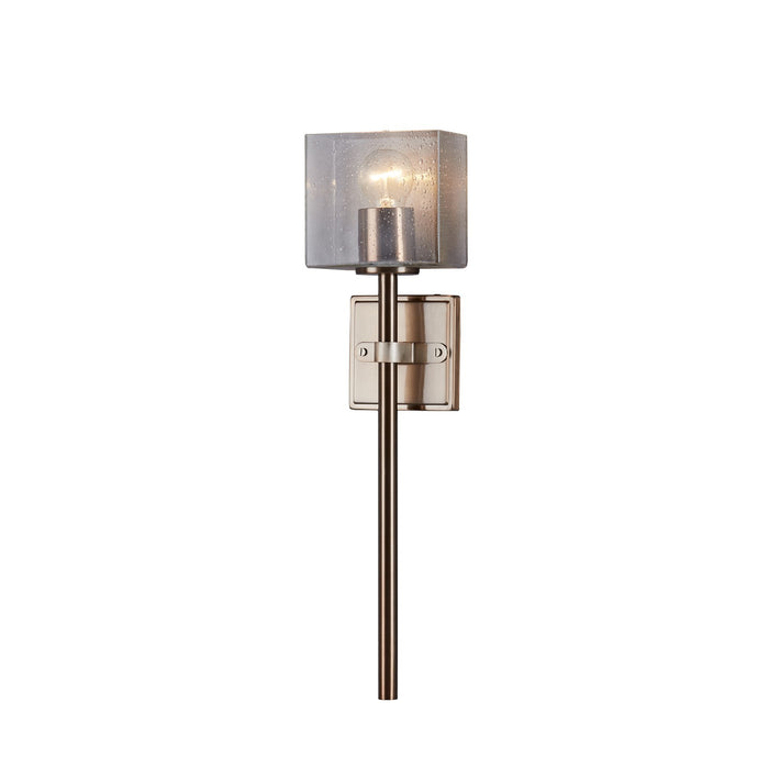 Justice Designs FSN-4391-SEED-BRSS One Light Wall Sconce, Brushed Brass