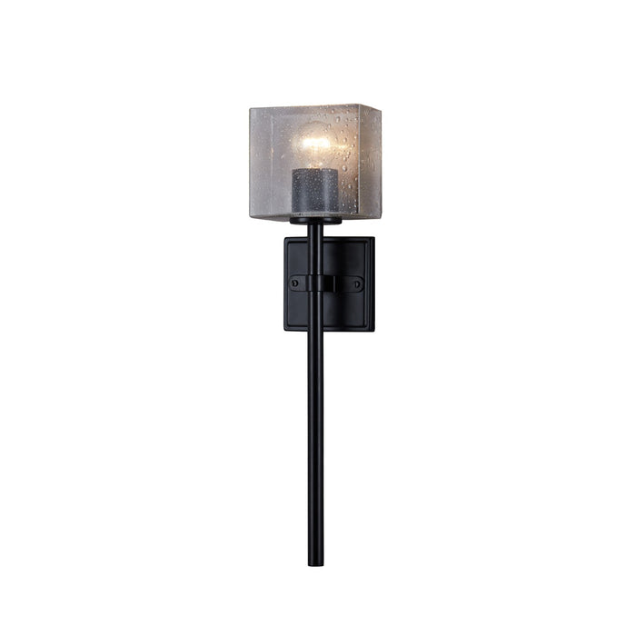 Justice Designs FSN-4391-SEED-MBLK One Light Wall Sconce, Matte Black