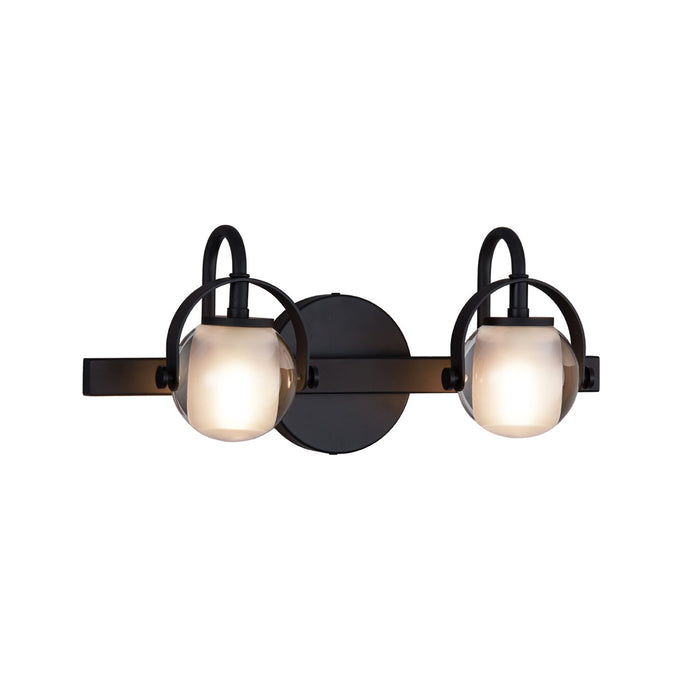 Justice Designs FSN-8062-CLOP-MBLK Two Light Bath Bar, Matte Black